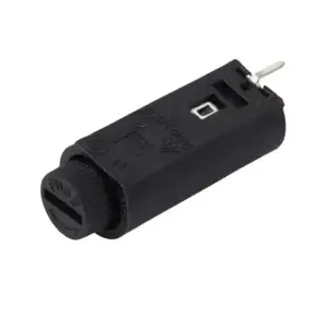 5x20mm black pcb‑mount fuse holder ip20 10A 250V PBT UL94 V0
