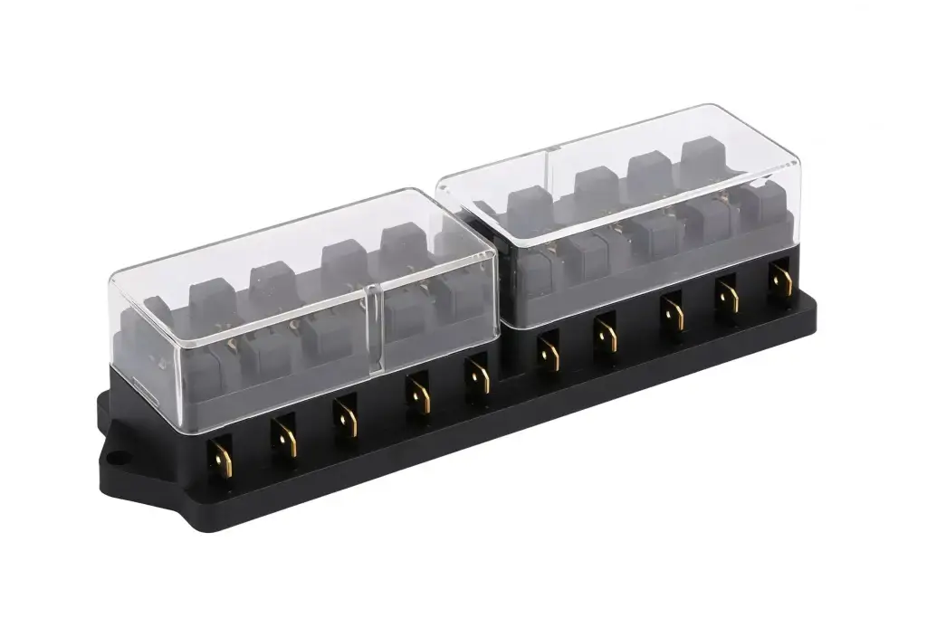 GFEV/10 automotive fuse combination kit ABS H65 copper contact ATO 32VDC multi‑circuit automotive fuse blocks