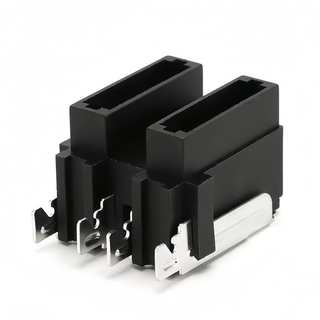 Automotive blade fuse holder GF-703B ATO PCB mount PA66 front view