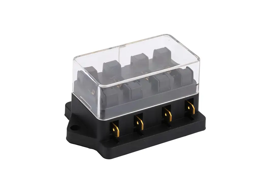 GFEV/04 4‑way car fuse box ABS H65 copper contact 32V DC automotive ATO blade fuse block