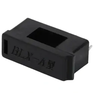 5x20mm black pcb‑mount fuse holder flip‑open 6.3A 250V PA66 UL94 V0