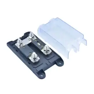 GFEV(500A2) one‑in two‑out ANL bolt‑down fuse holder PBT+GF UL94‑V0 multi‑circuit automotive fuse box